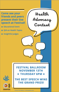 fall 2014 advocacy contest poster with details of event
