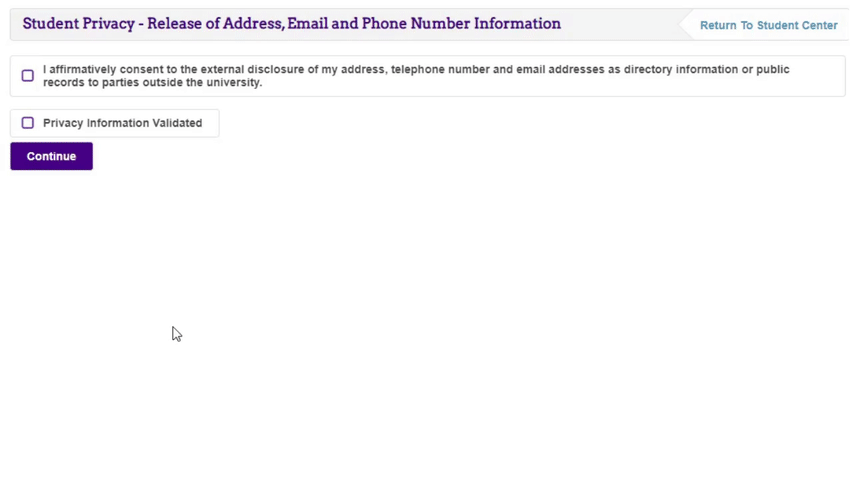 Verify your student privacy declarations.