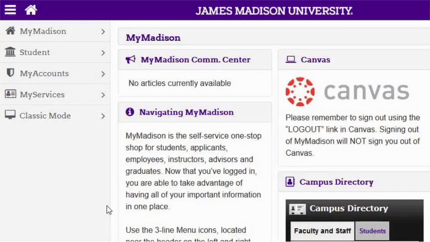 Accessing Student Center