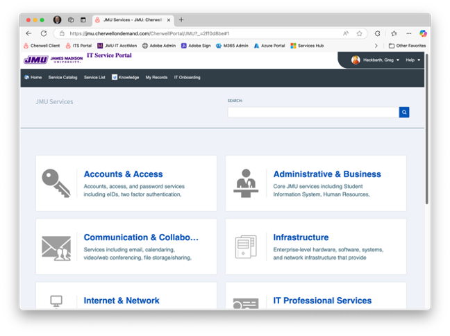Current Service Catalog