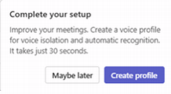 Teams Setup Prompt