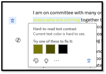 Inline accessibility example with color contrast