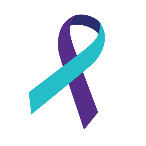 purple and teal suicide prevention week ribbon