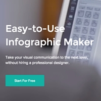 Image of Piktochart's landing page that says 