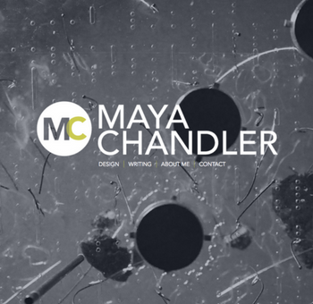 Image of home page of Maya's portfolio