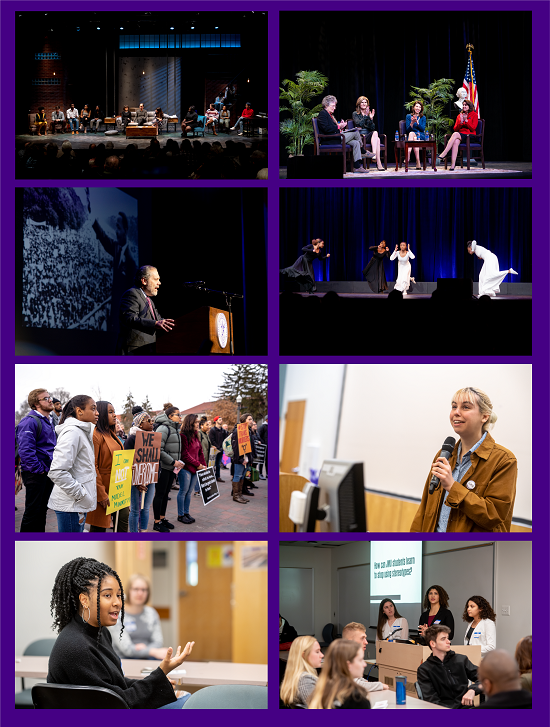 photo collage of various events on campus