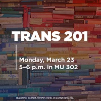 stack of books with TRANS 201 in front