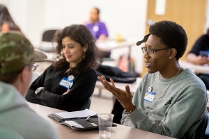 photo of students discussing