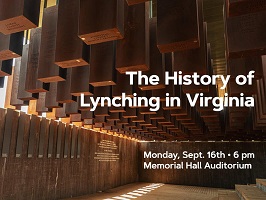 Poster for The History of Lynching in Virginia event