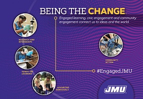 graphic for the engagement hub "Being the Change"