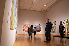 photo of guest viewing current exhibit