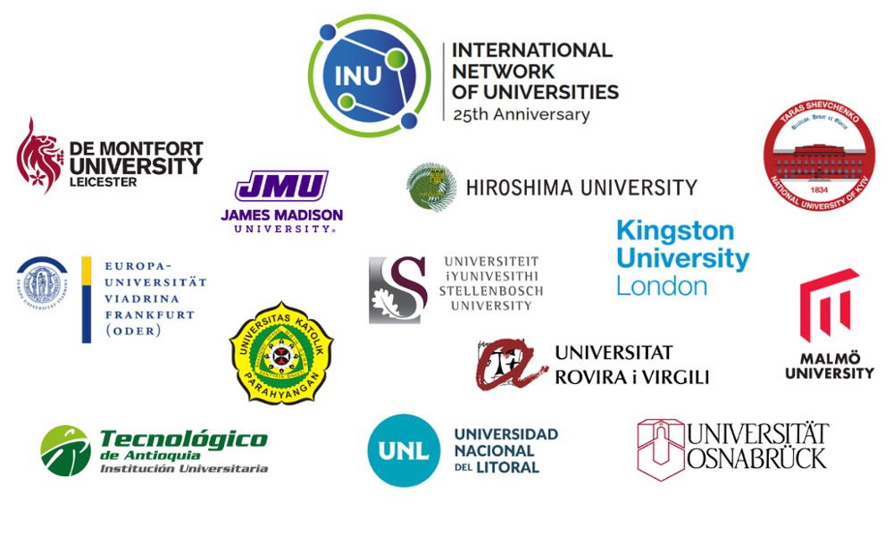 Logos of universities that are part of the INU