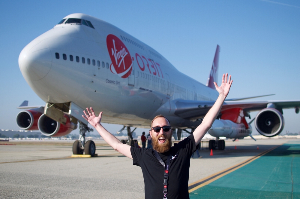 Raphael Perrino in front of jet