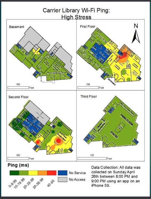 PHOTO: Carrier Library Wi-Fi Ping: High Stress