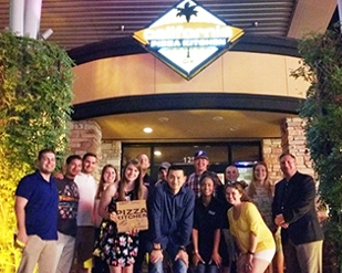 SRM Baseball Camp Group at California Pizza Kitchen in March 2016