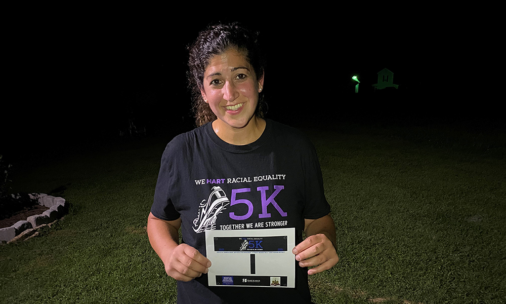 Alyssa Bosley after the Hart School 5K for racial equality - fall 2020