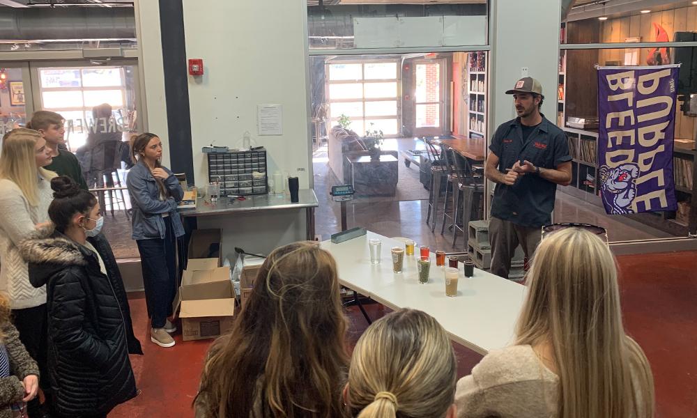Students take a tour of local brewery, Pale Fire Brewing Company