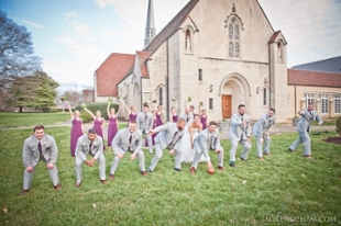Morgan and Josh Wells' Wedding Party outside the church - March 2016 - Mike Topham