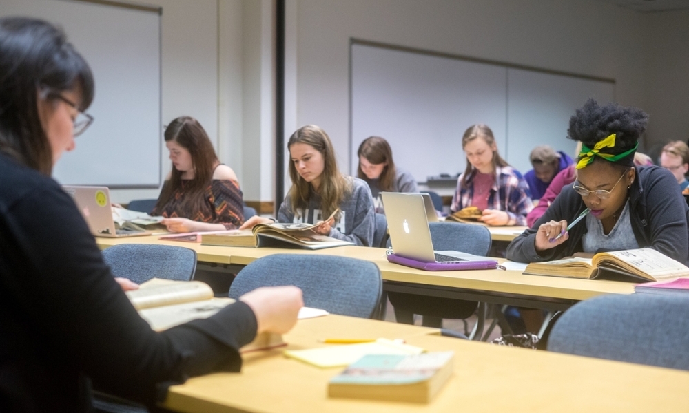 Emily Westkaemper in classroom