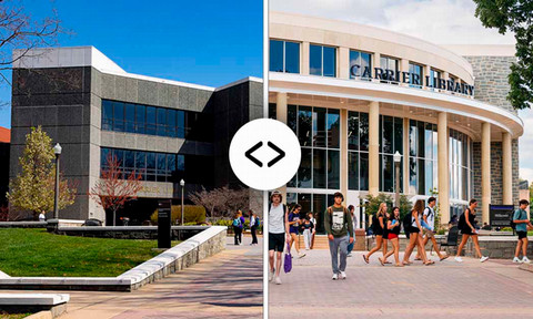 Before and after photo comparison of Carrier Library