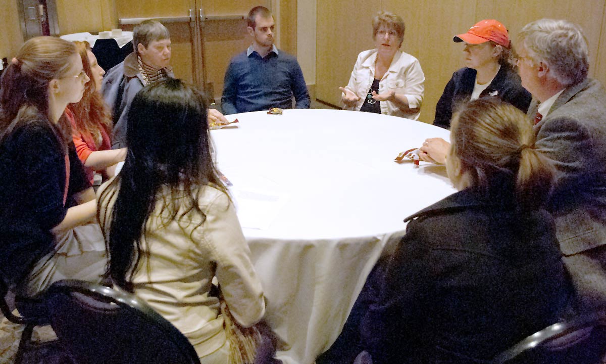 Following the panel discussion, the audience broke into smaller groups to further address higher education's responsibility in preparing citizens.