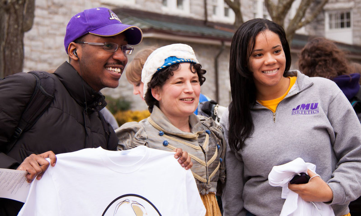 Dolley Madison welcomed students to the First Lady's Ice Cream Social