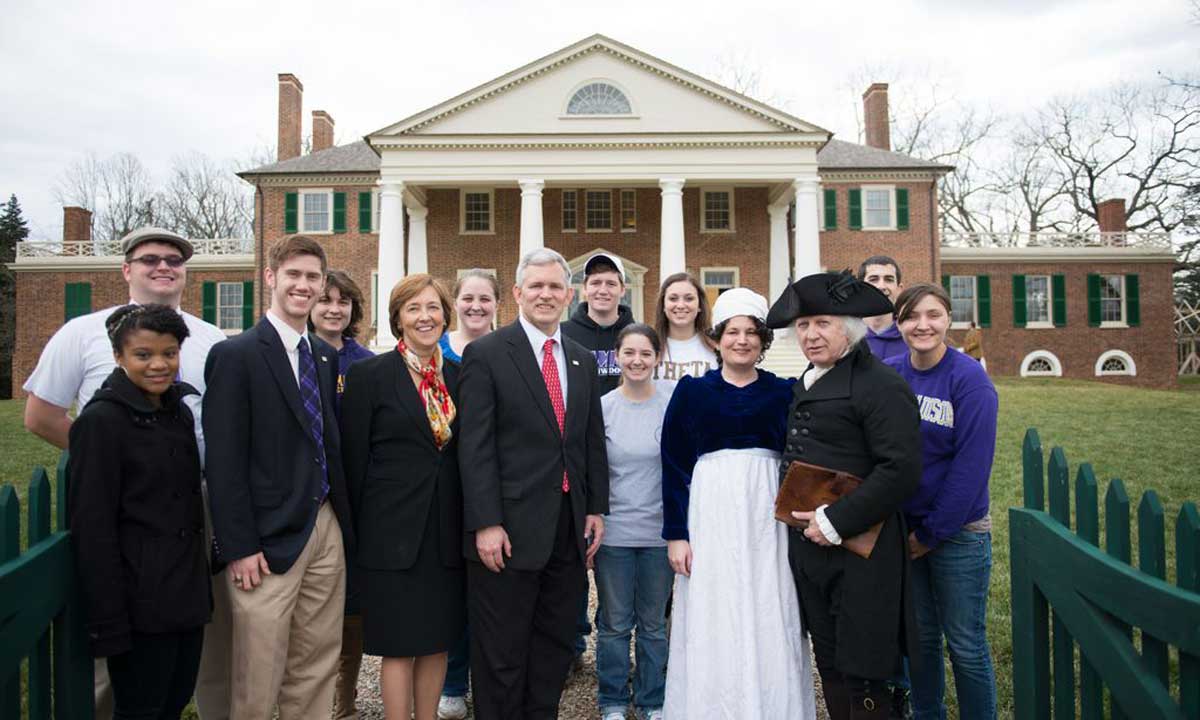 The visit to Montpelier included a visit with Mr. and Mrs. Madison in their home. 