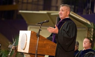 Justin Constantine speaks at 2012 December Commencement