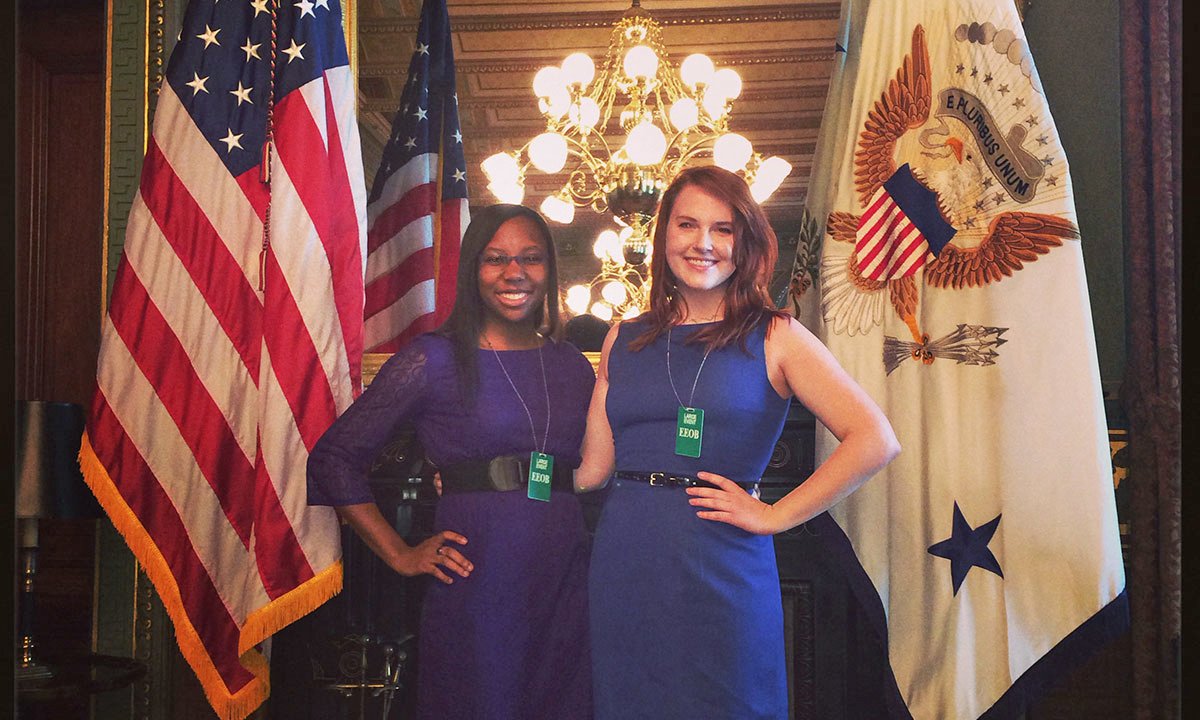 Kim Johnson and Raychel Whyte at the White House