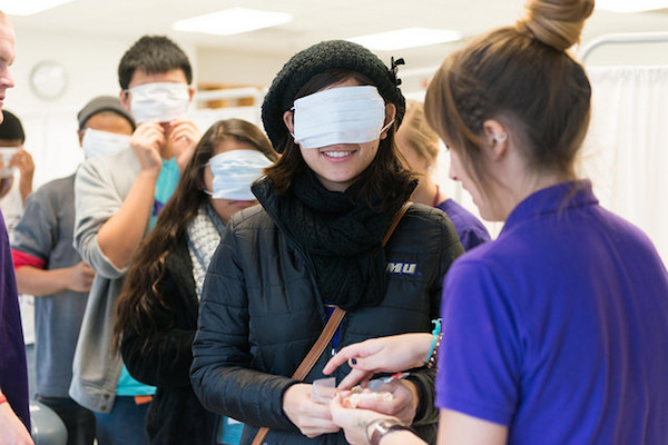 Valley Scholars blindfold