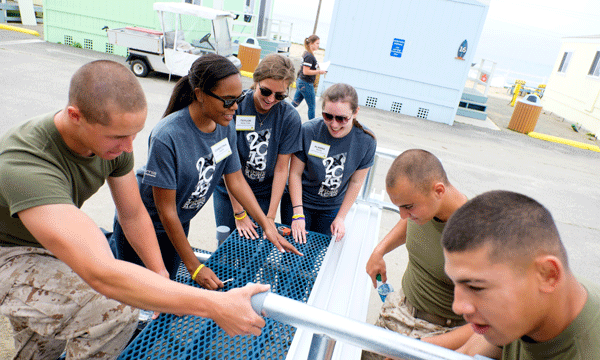 Photo of JMU students working during CPK's Inspired Acts Day