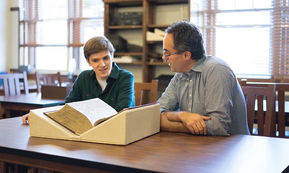 Professor Mark Rankin and Honors student Michael Hartinger.