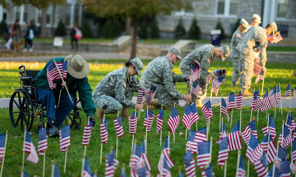 Veterans Day Flag Display