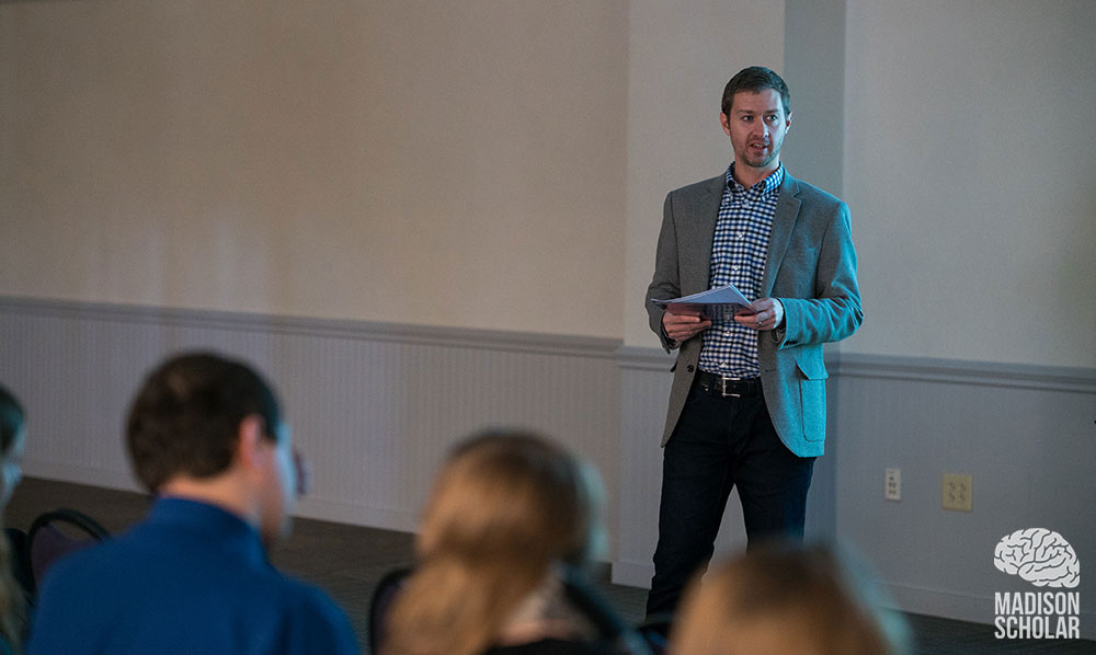 Dr. Witmer speaking at the presentation 