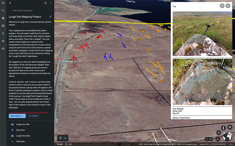 Screen shot of Lough Fee mapping exercise