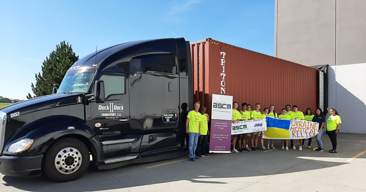 JMU supply chain team ships medical supplies to hospitals in Kyiv, Ukraine