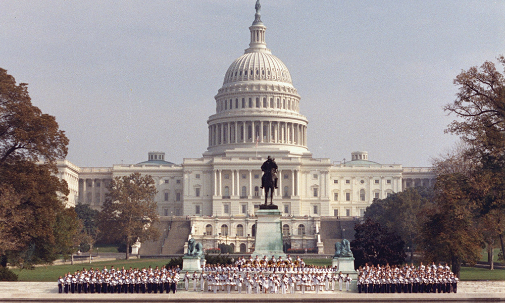 The Marching Royal Dukes at former President Bill Clinton's inaugural parade