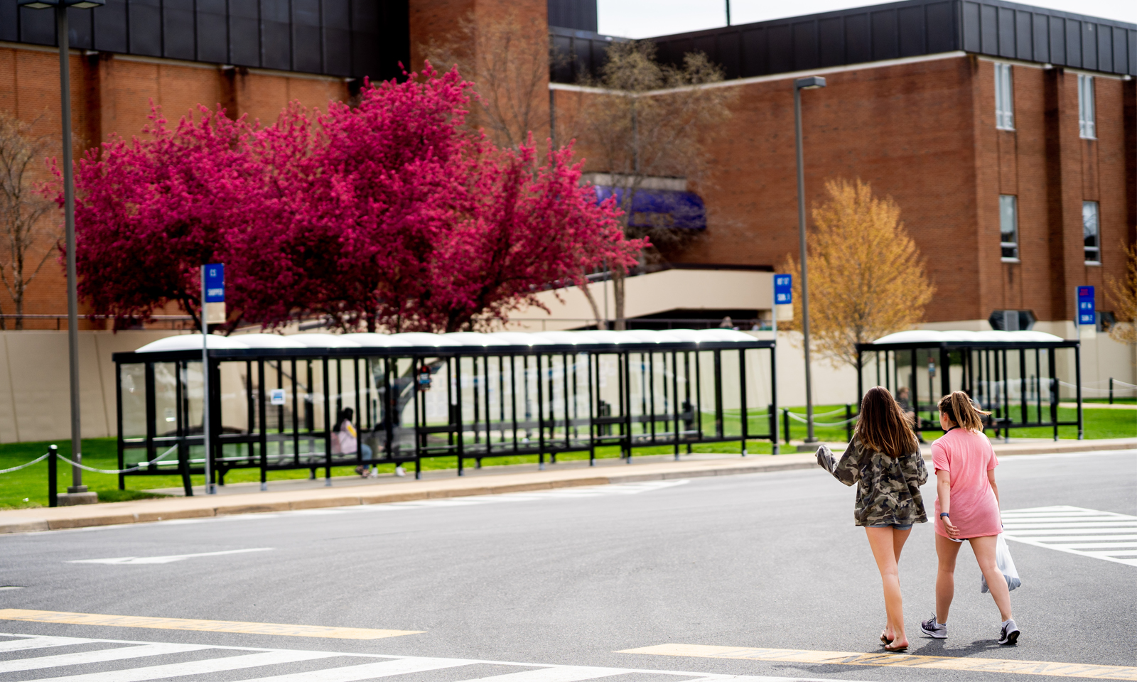 Image of student walking off the bus