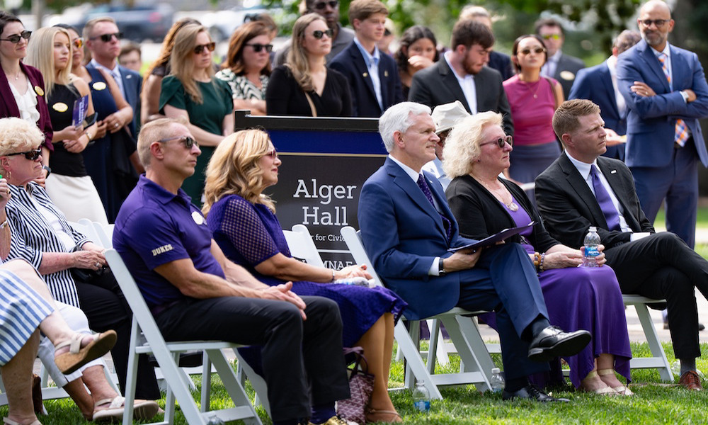 Alger Hall grand opening sign