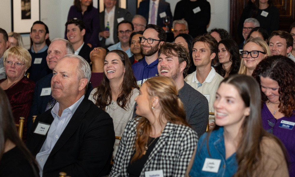President Jim Listening Tour NYC crowd laughing