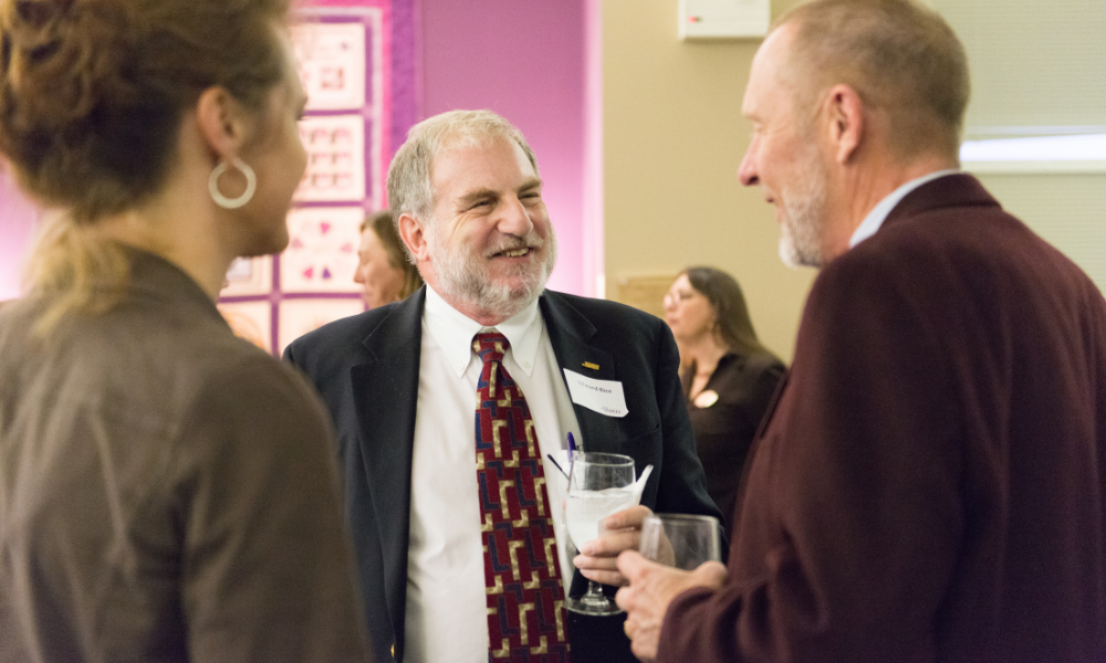 Edward Rice with donors and faculty members at a Madison Trust reception