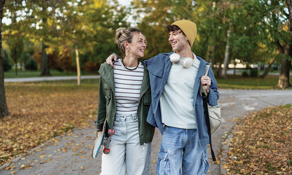 Stock photo of a Generation Z romantic couple