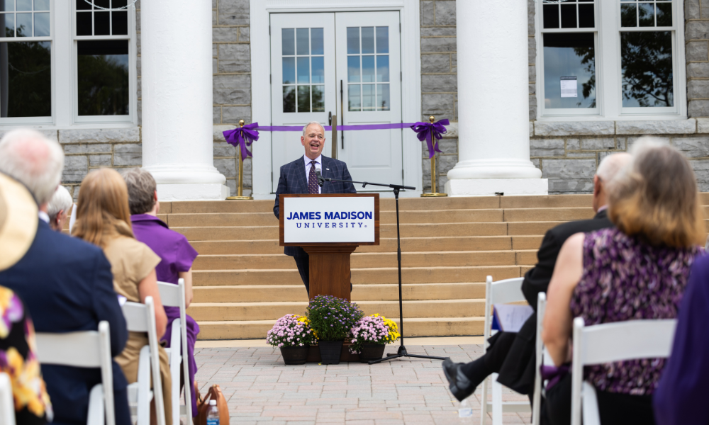 President Jim speaking to audience