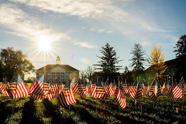 flags on the quad