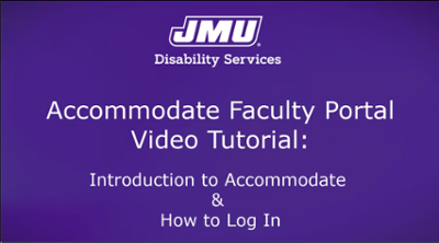 Introduction to Accommodate & How to log in video tutorial
