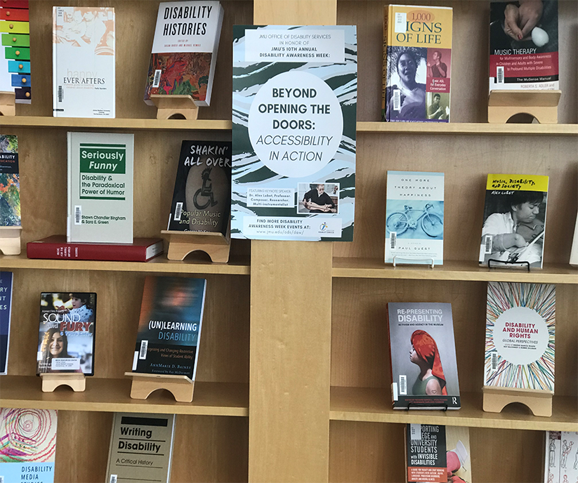 Books showcased on a display