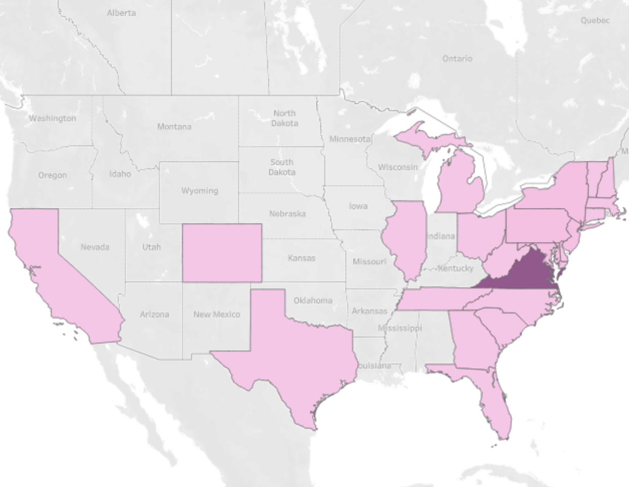 Alumni Geographic Work Location