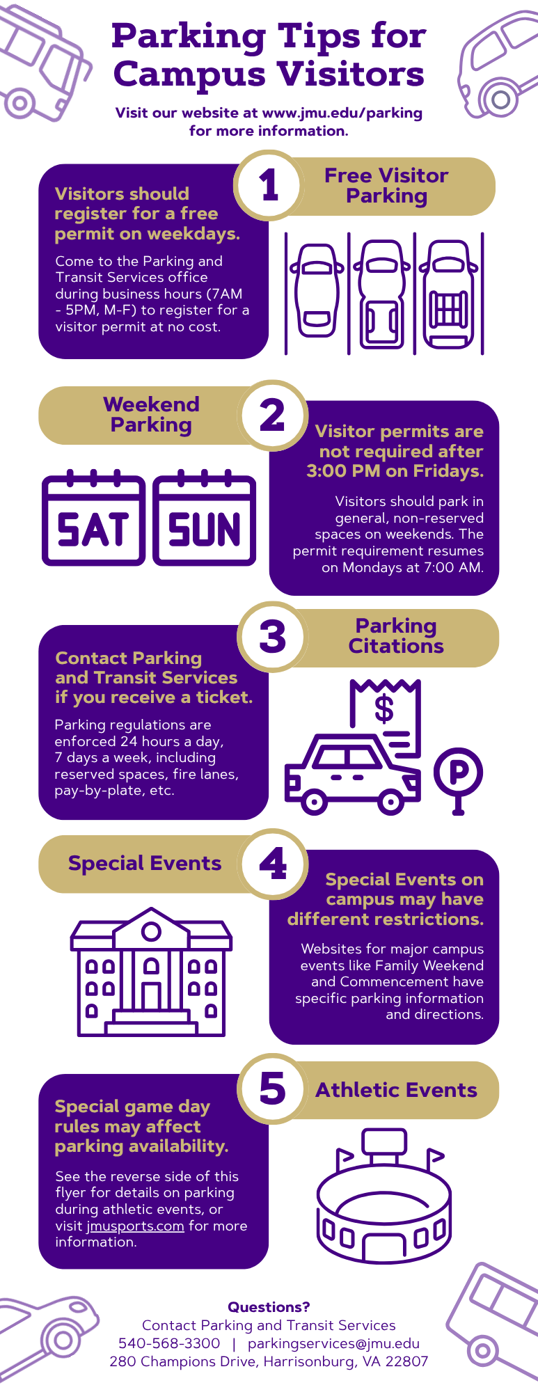 Parking Tips for Campus Visitors Infographic