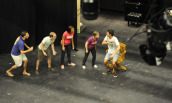 Student actors rehearsing a Children's Playshop show