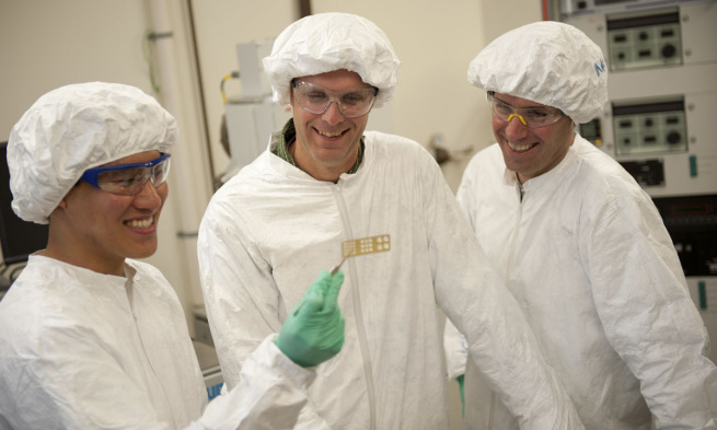 Students and professors in lab